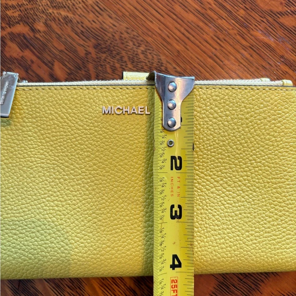 Michael Kors Yellow Pebbled Leather Wristlet Clutch